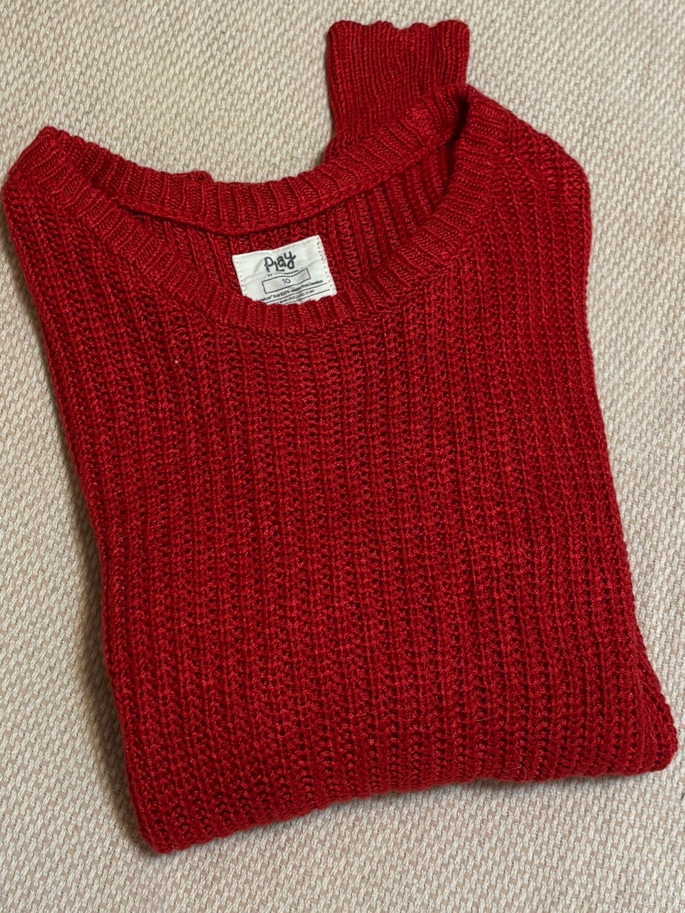 Little Sleepies Red Knit Sweater